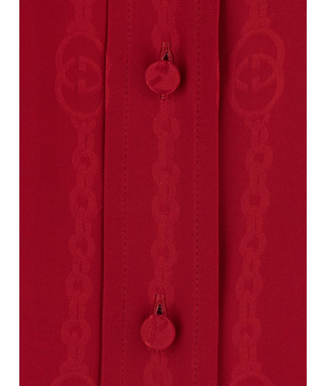 GUCCI Красная шелковая рубашка, фото 3