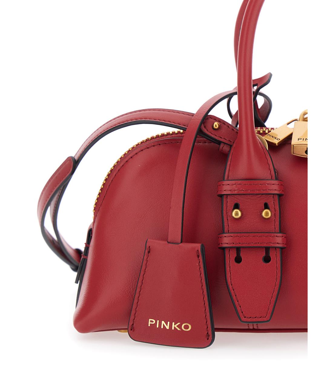 PINKO Красная кожаная сумка тоут, фото 3