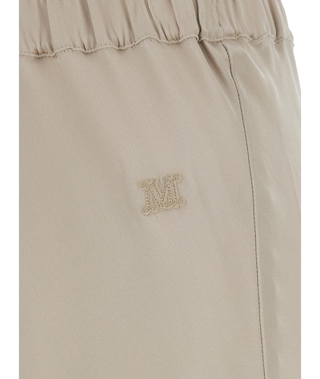 MAX MARA Бежевая шелковая юбка миди, фото 3