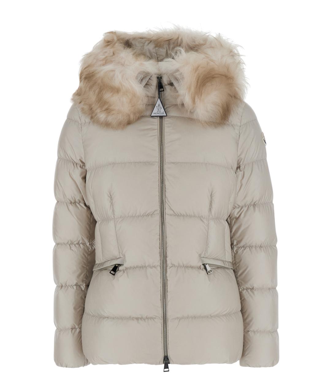 MONCLER Белый синтетический пуховик, фото 1