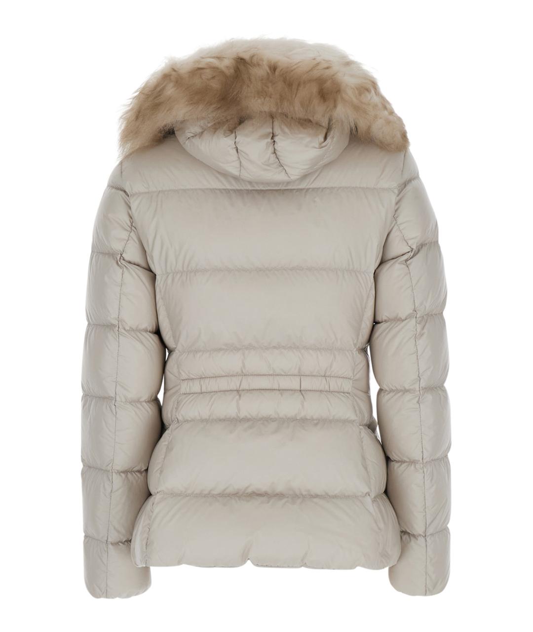 MONCLER Белый синтетический пуховик, фото 2