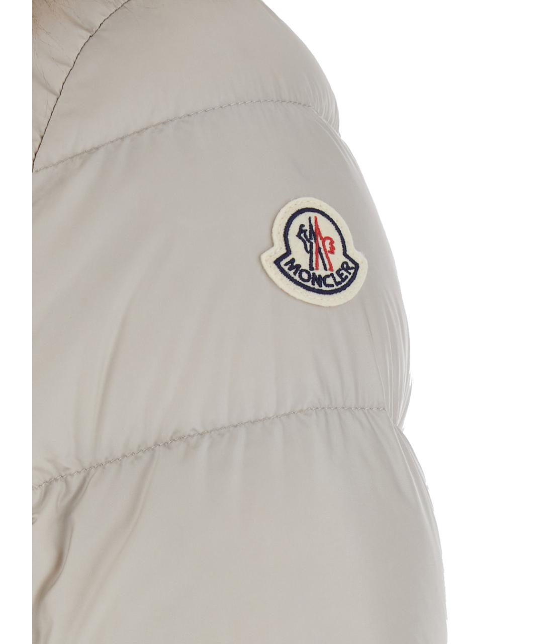 MONCLER Белый синтетический пуховик, фото 3