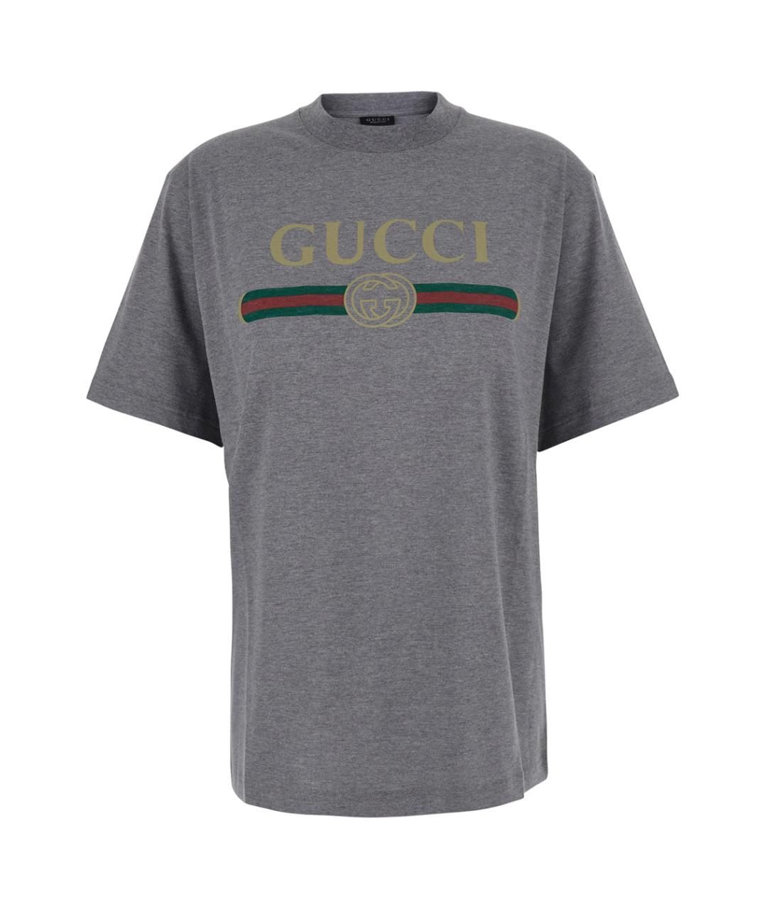 GUCCI Серая хлопковая футболка, фото 1