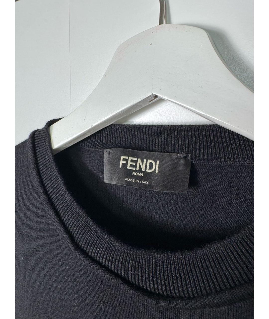 FENDI Черный шелковый джемпер / свитер, фото 3