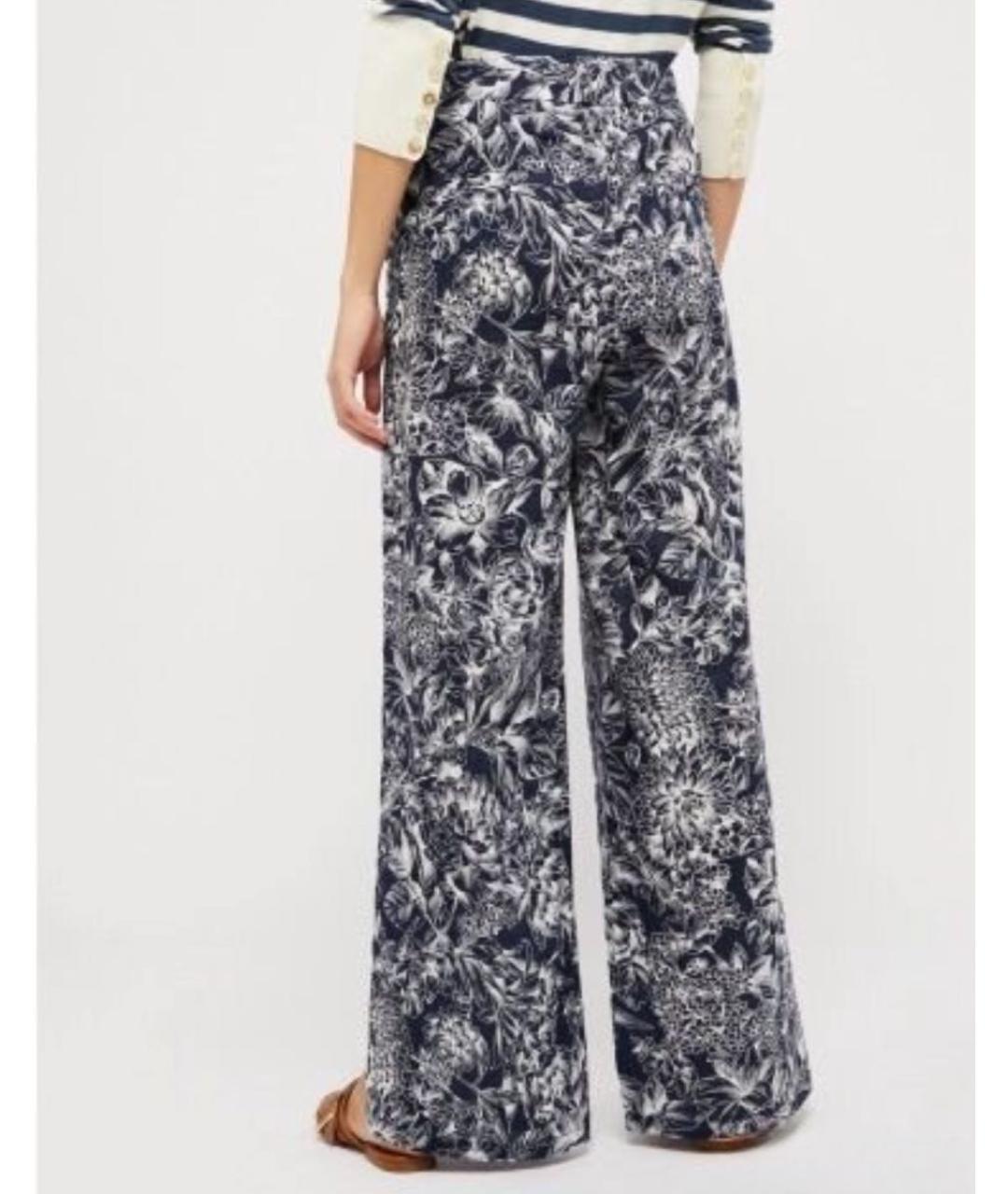 MAX MARA Синие льняные брюки широкие, фото 2