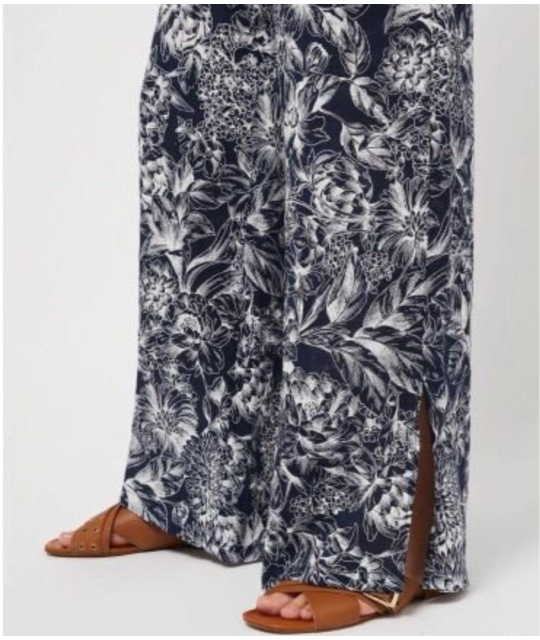 MAX MARA Синие льняные брюки широкие, фото 6