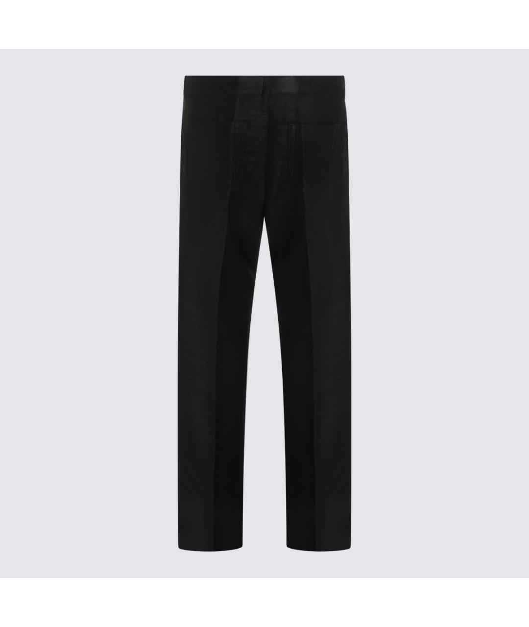RICK OWENS Черные хлопковые повседневные брюки, фото 2