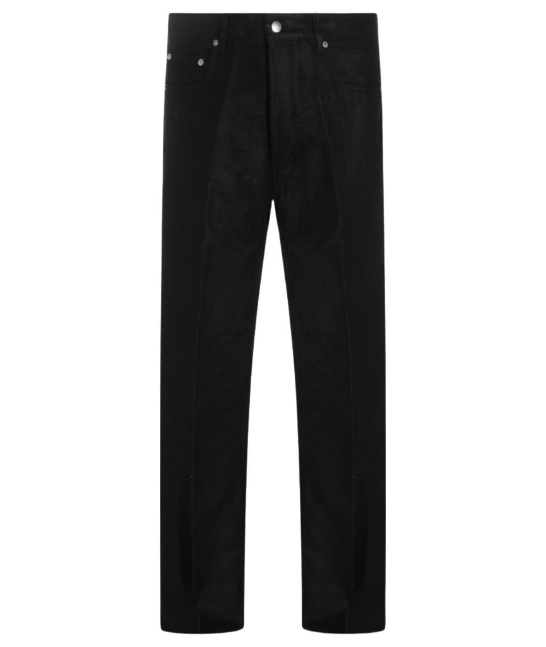 RICK OWENS Черные хлопковые повседневные брюки, фото 1