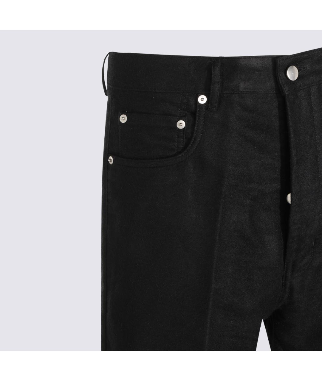 RICK OWENS Черные хлопковые повседневные брюки, фото 3