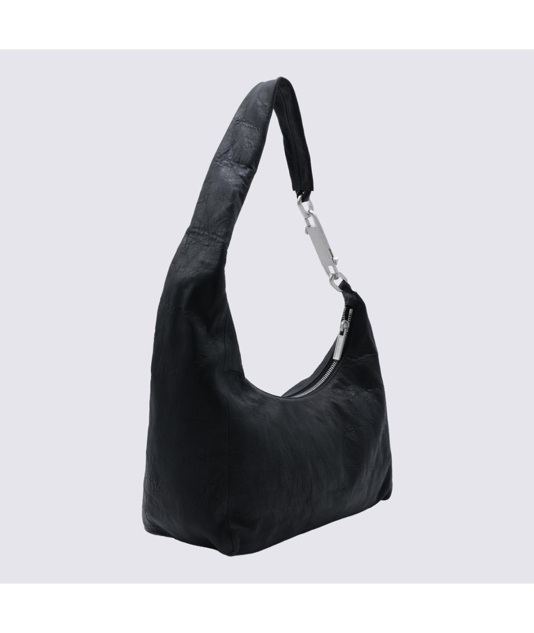 RICK OWENS Черная кожаная сумка с короткими ручками, фото 2