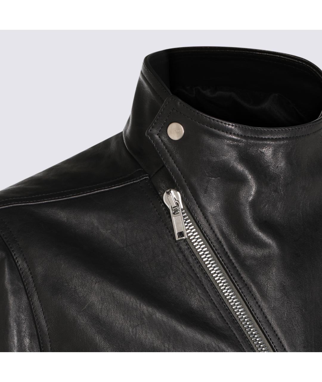 RICK OWENS Черная кожаная куртка, фото 4
