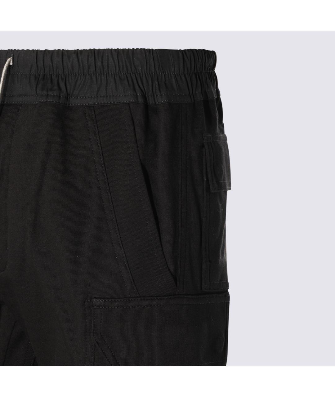 RICK OWENS Черные хлопковые повседневные брюки, фото 3