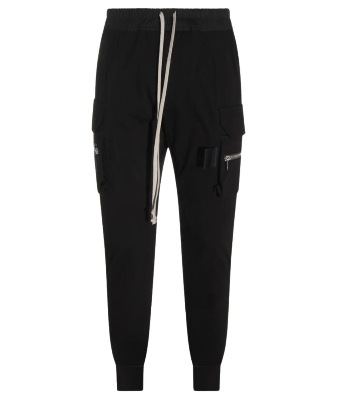 RICK OWENS Черные хлопковые повседневные брюки, фото 1