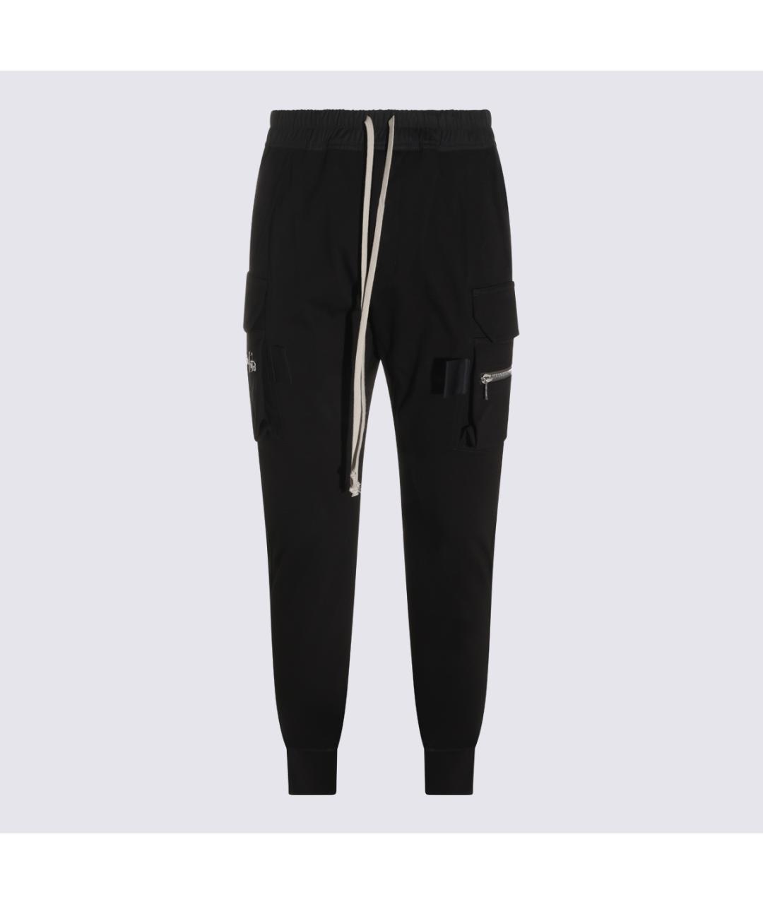 RICK OWENS Черные хлопковые повседневные брюки, фото 5