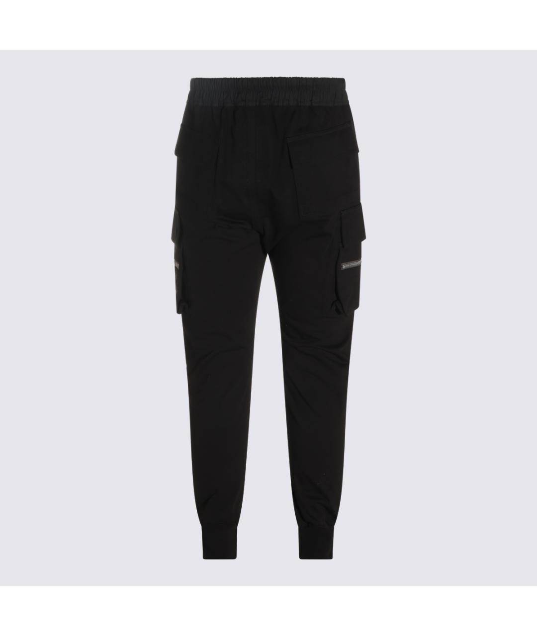 RICK OWENS Черные хлопковые повседневные брюки, фото 2
