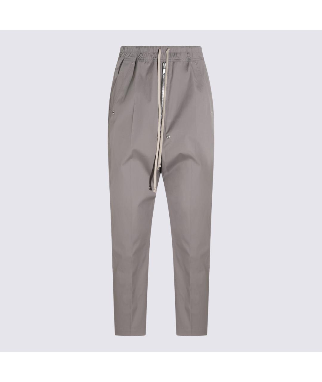 RICK OWENS Серые хлопковые повседневные брюки, фото 4
