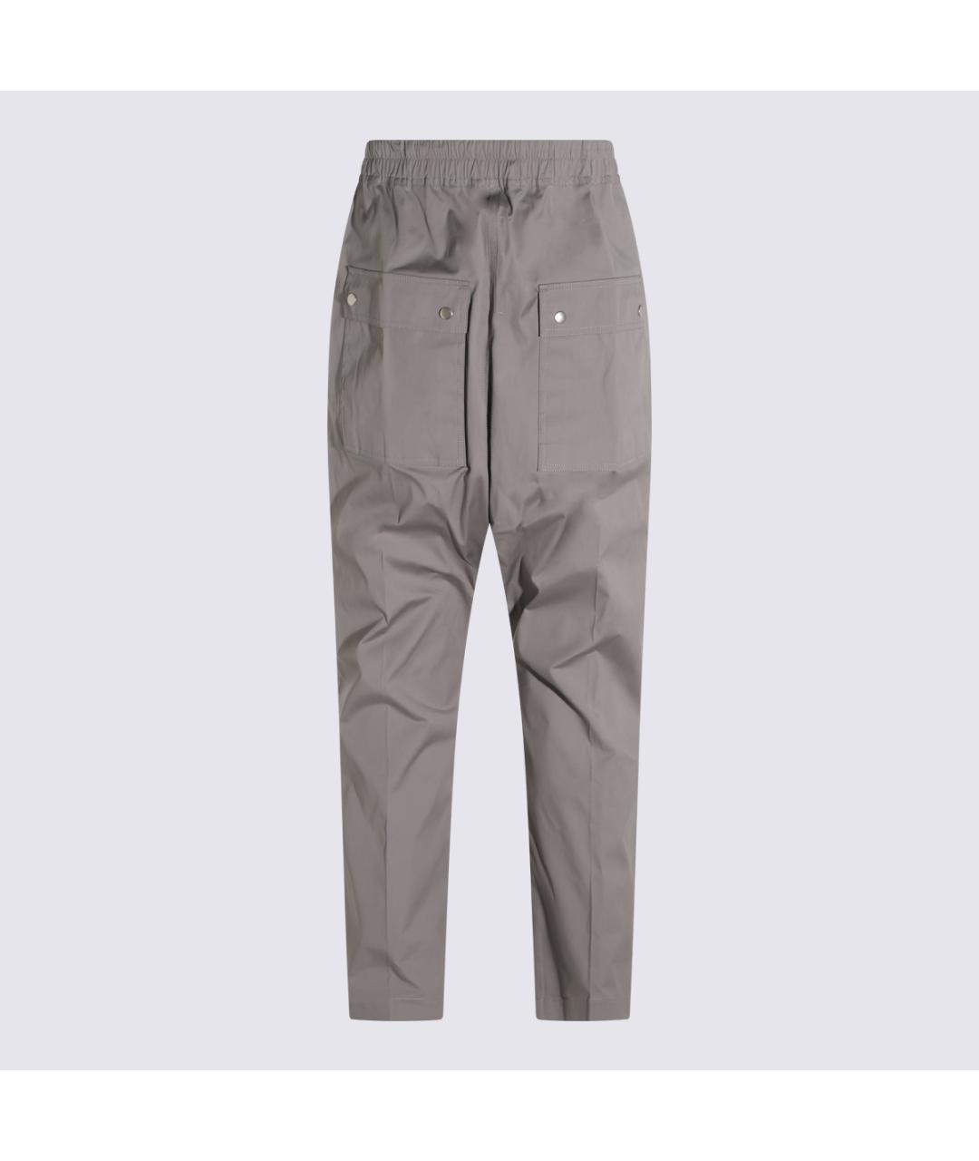 RICK OWENS Серые хлопковые повседневные брюки, фото 2