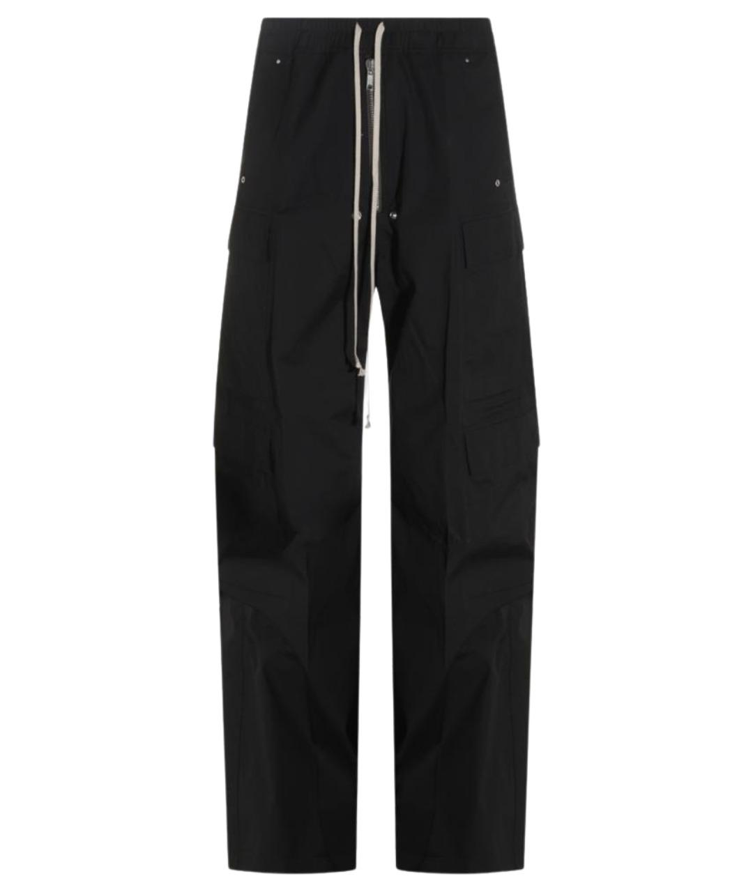 RICK OWENS Черные хлопковые повседневные брюки, фото 1