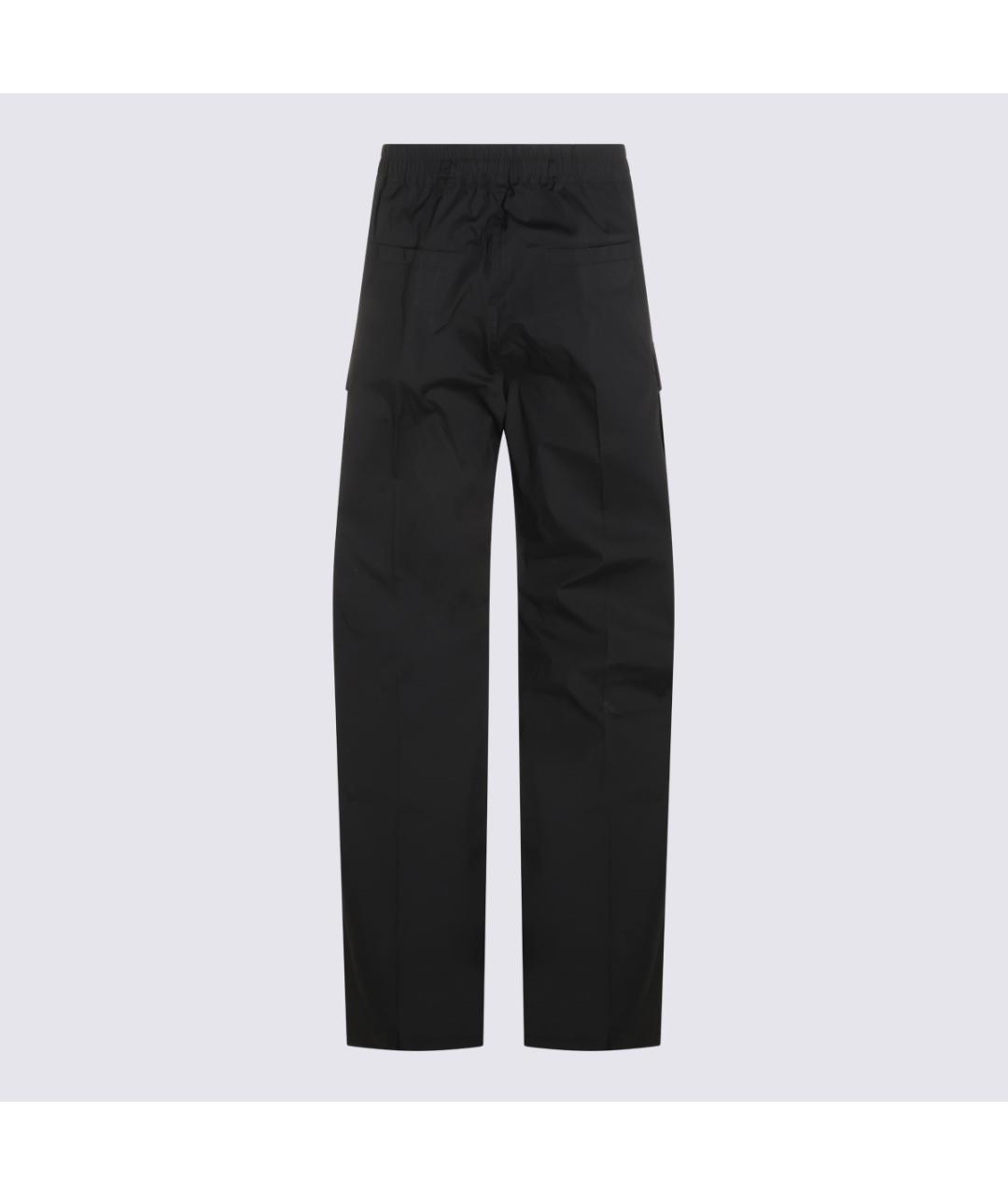 RICK OWENS Черные хлопковые повседневные брюки, фото 2