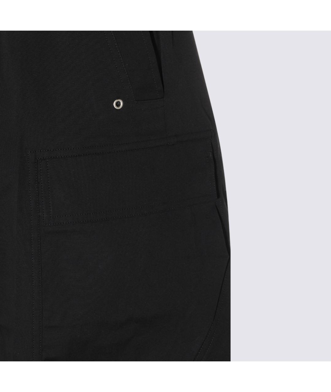 RICK OWENS Черные хлопковые повседневные брюки, фото 3