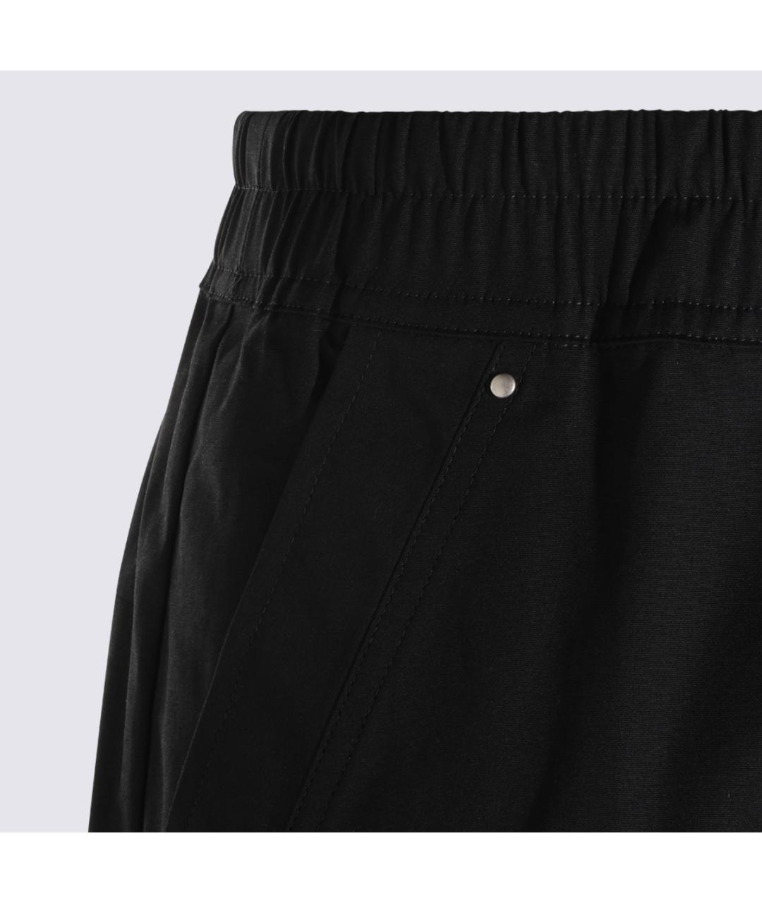 RICK OWENS Черные хлопковые повседневные брюки, фото 5