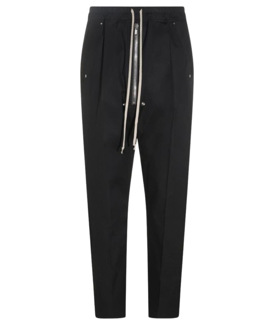 RICK OWENS Черные хлопковые повседневные брюки, фото 1