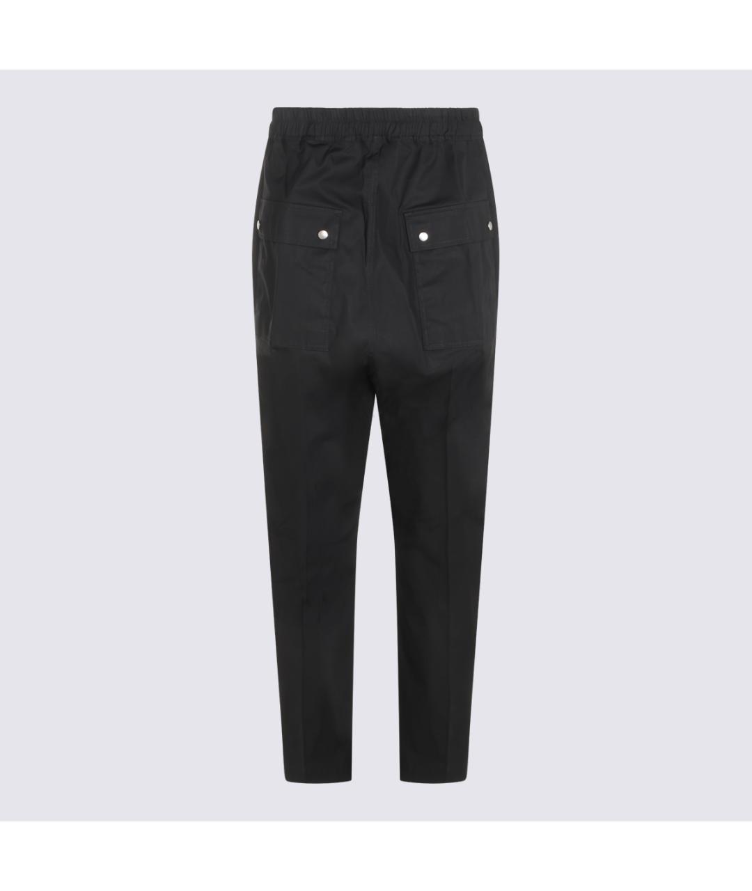 RICK OWENS Черные хлопковые повседневные брюки, фото 2