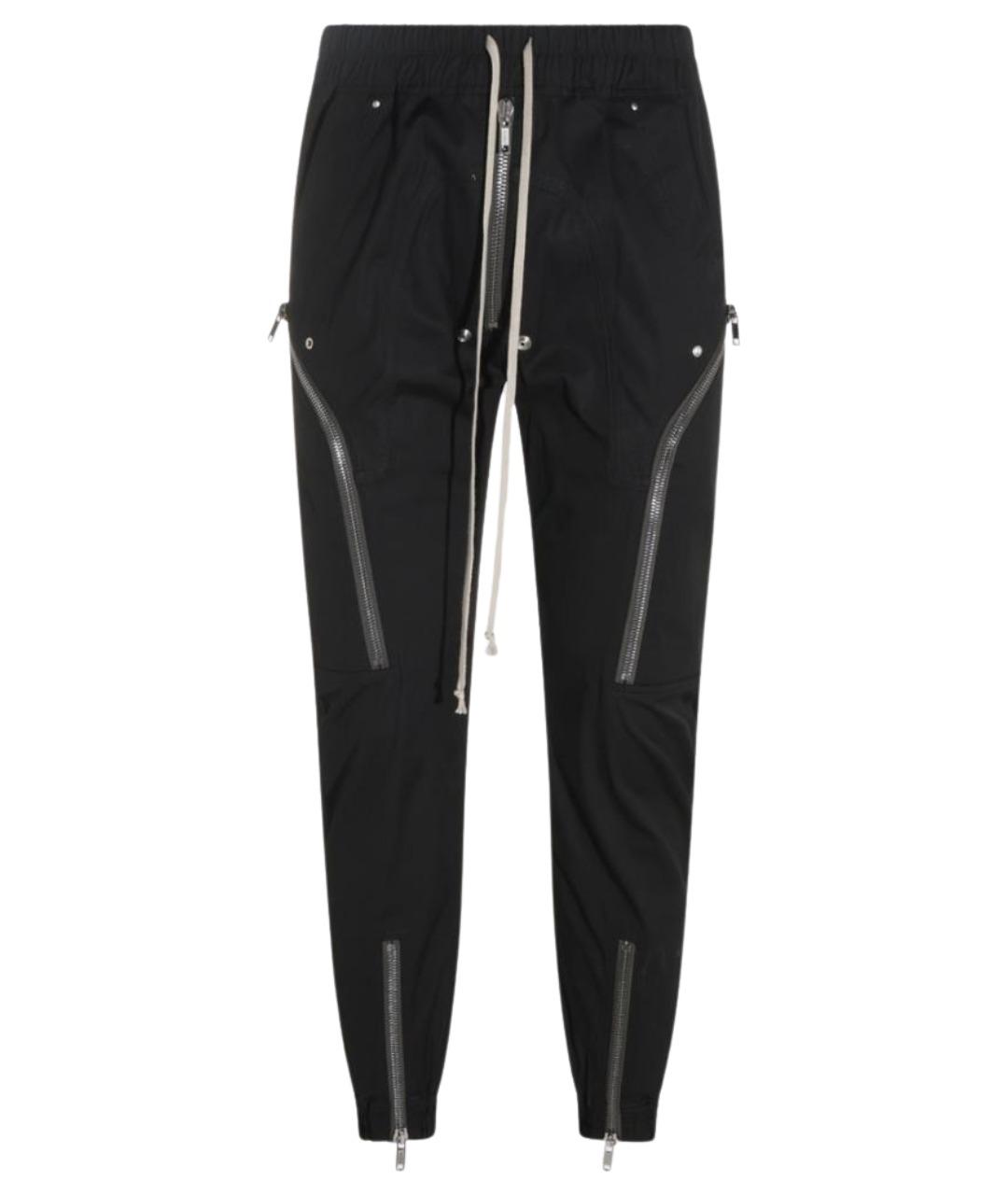 RICK OWENS Черные хлопковые повседневные брюки, фото 1
