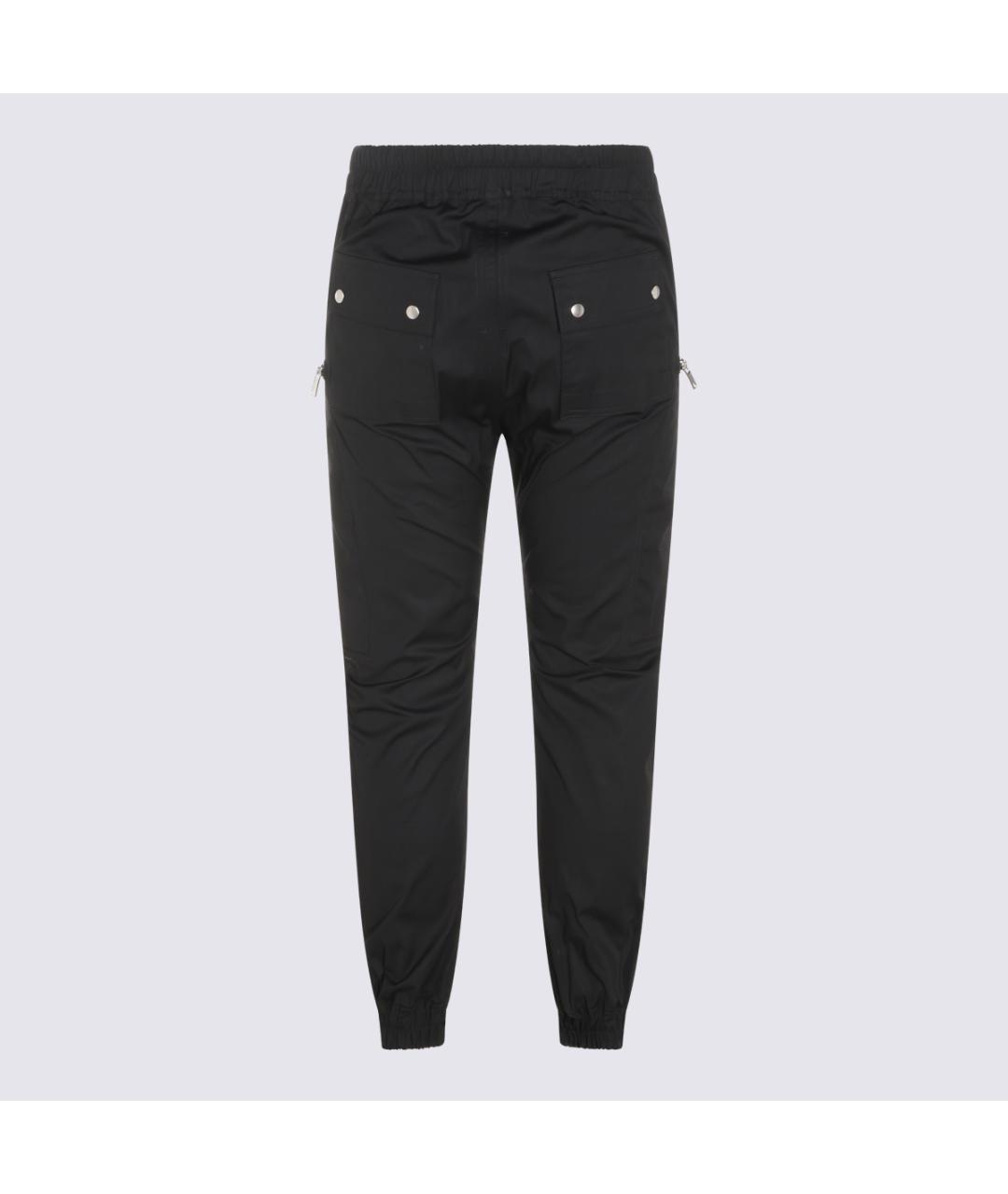 RICK OWENS Черные хлопковые повседневные брюки, фото 2