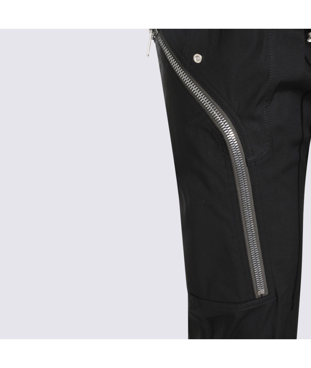 RICK OWENS Черные хлопковые повседневные брюки, фото 4