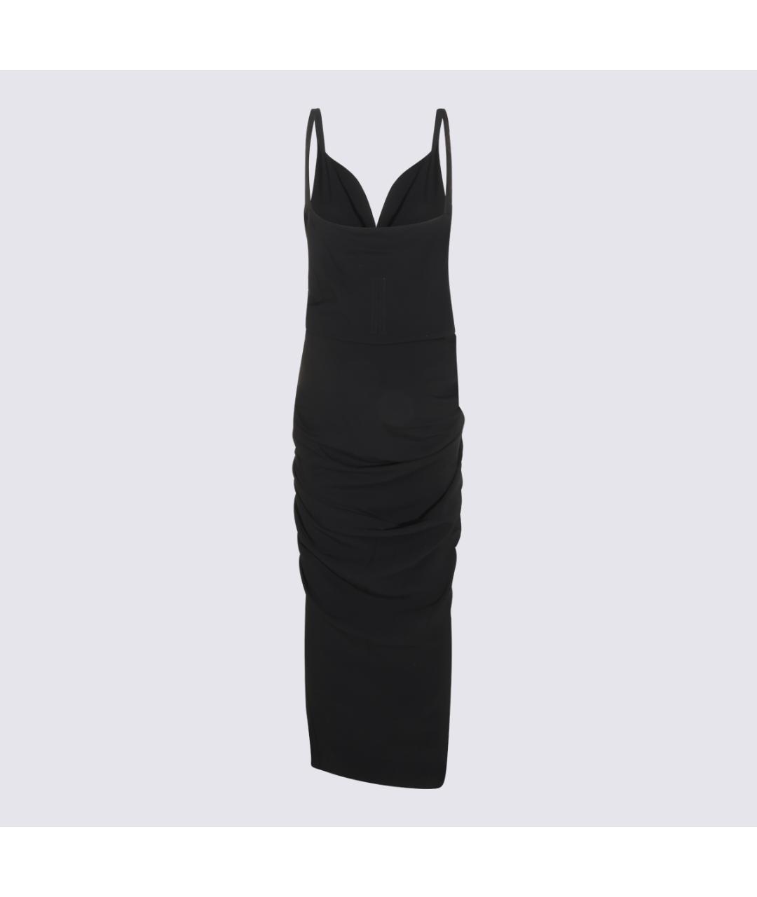 RICK OWENS Черное вискозное повседневное платье, фото 2