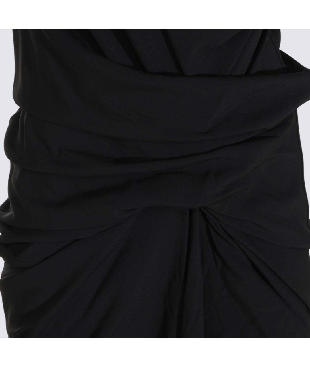 RICK OWENS Черное вискозное повседневное платье, фото 3