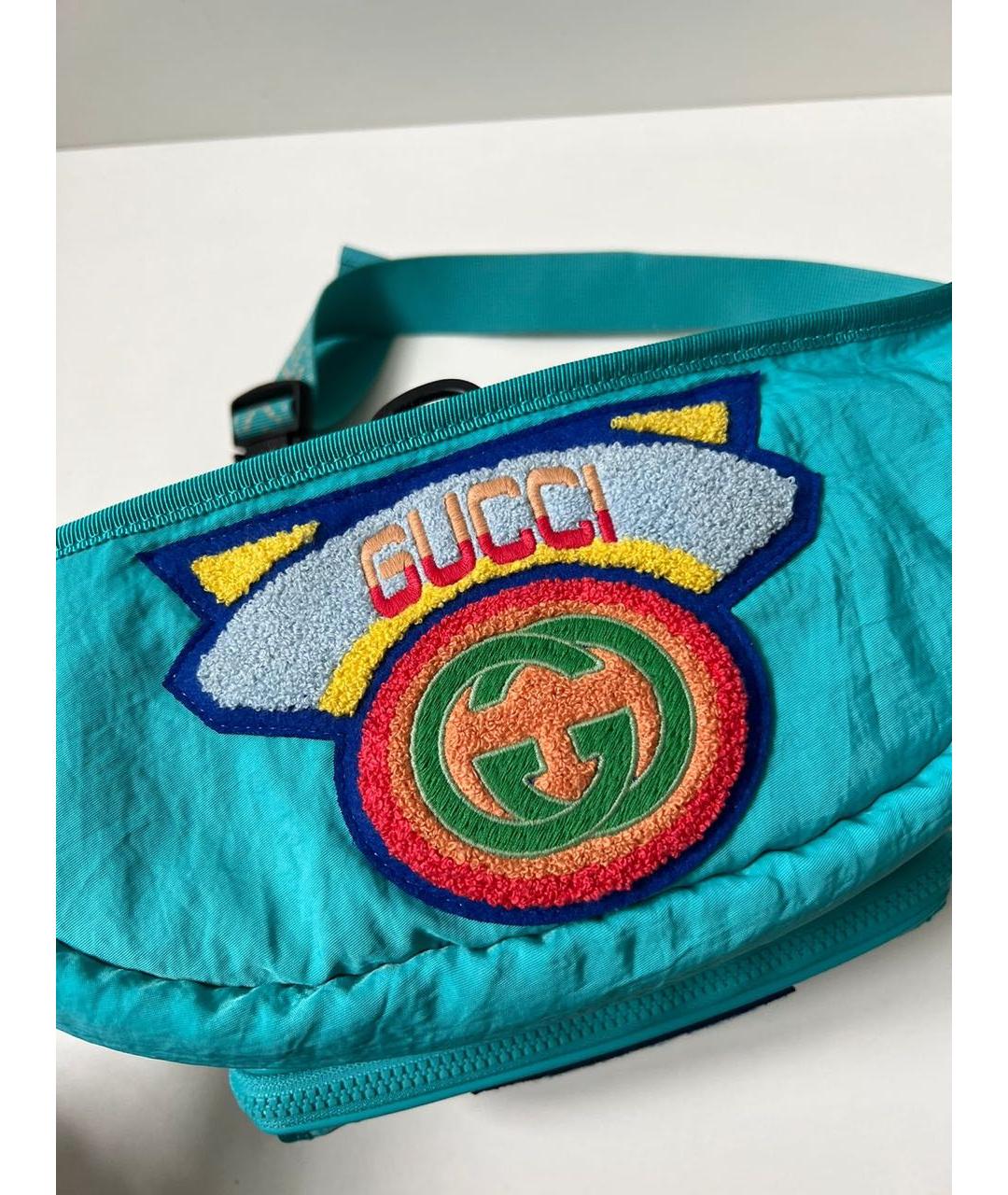 GUCCI Бирюзовая поясная сумка, фото 5