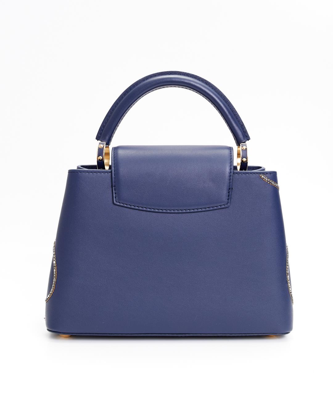 LOUIS VUITTON Синяя кожаная сумка с короткими ручками, фото 3