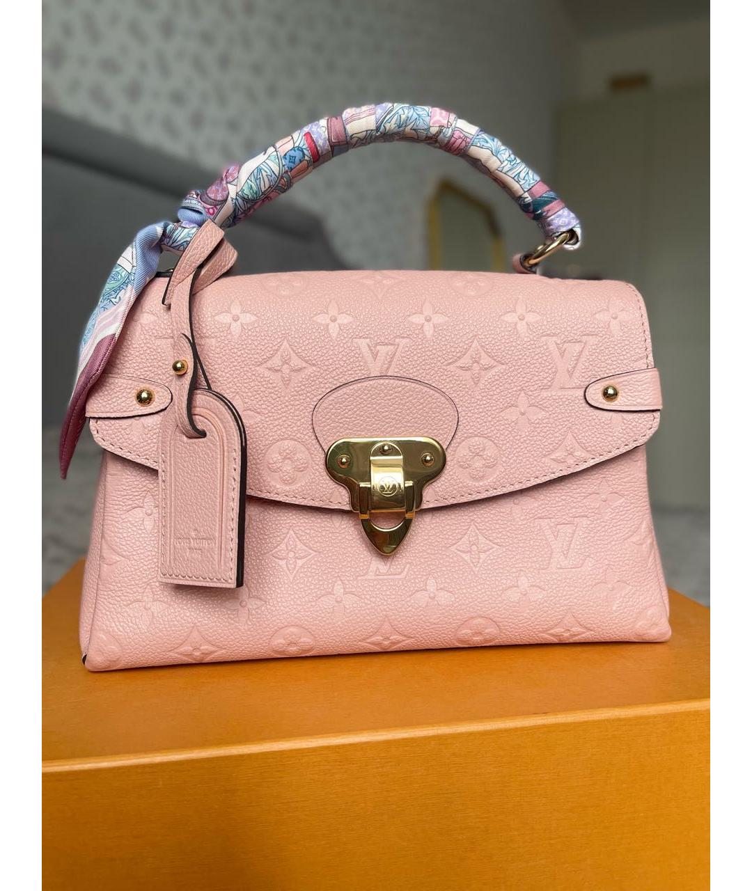 LOUIS VUITTON Розовая кожаная сумка с короткими ручками, фото 5