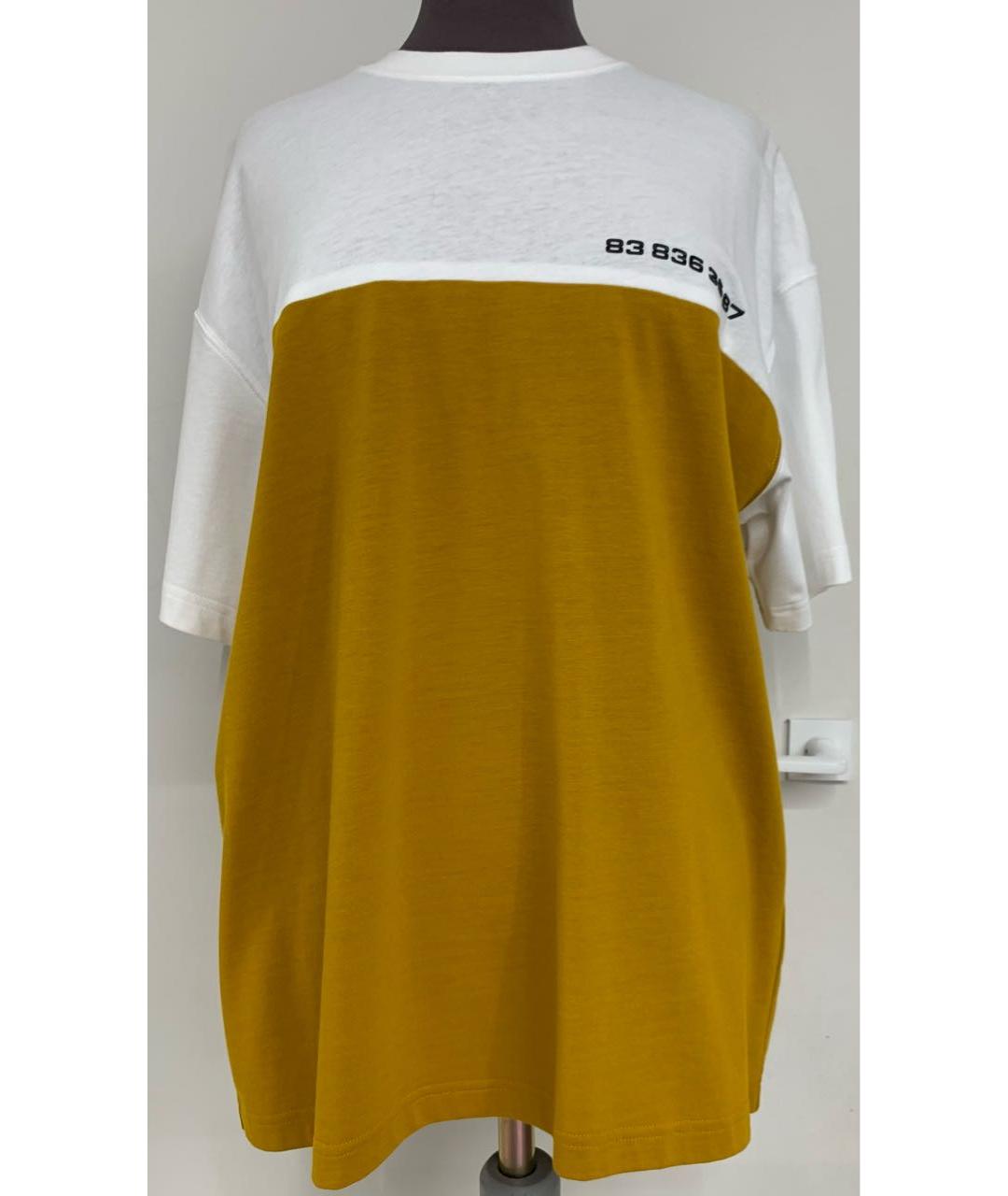 VETEMENTS Горчичная хлопковая футболка, фото 2
