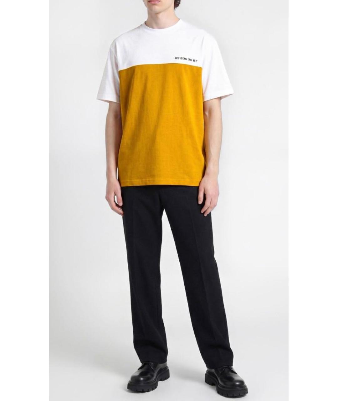 VETEMENTS Горчичная хлопковая футболка, фото 9