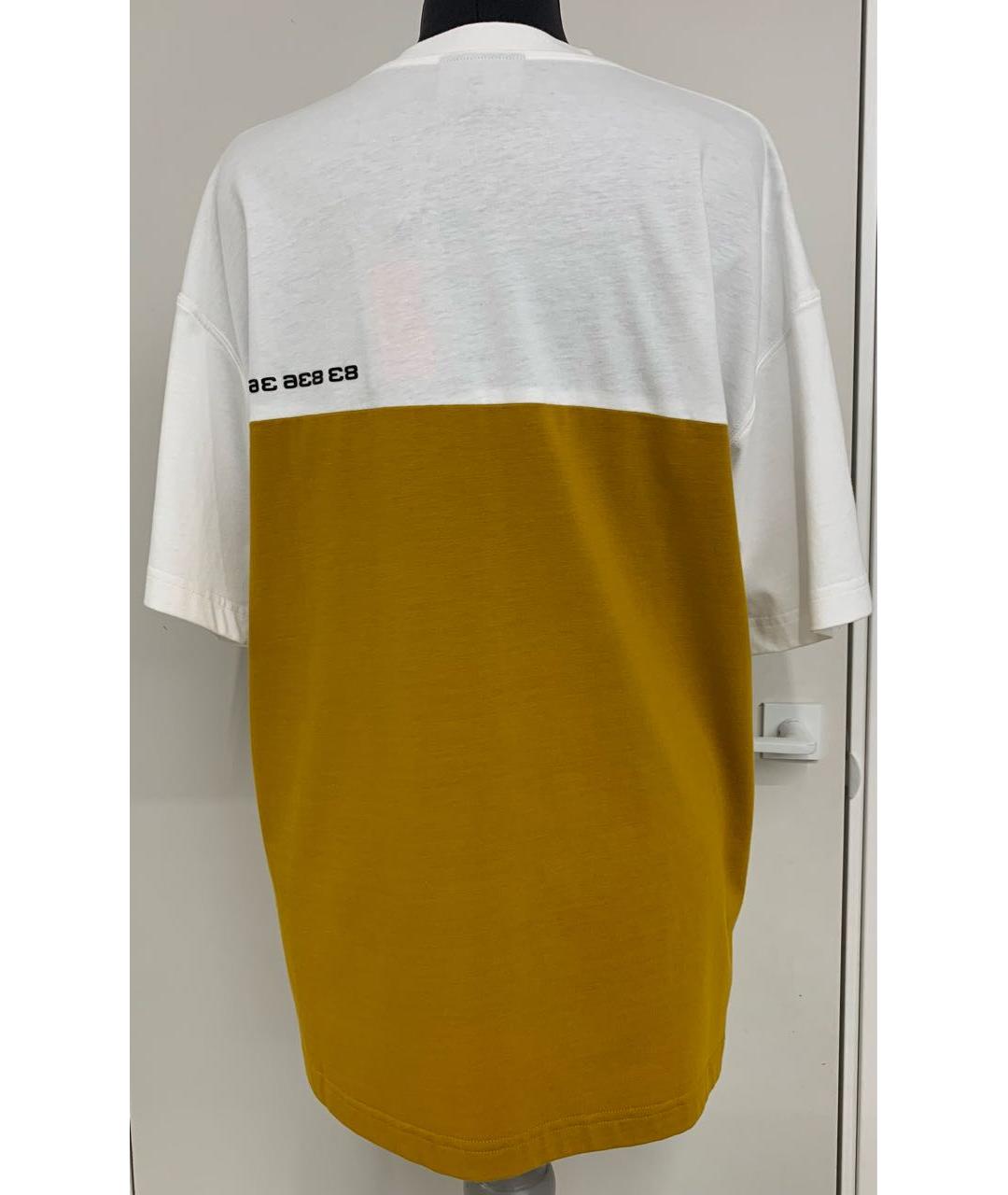 VETEMENTS Горчичная хлопковая футболка, фото 4