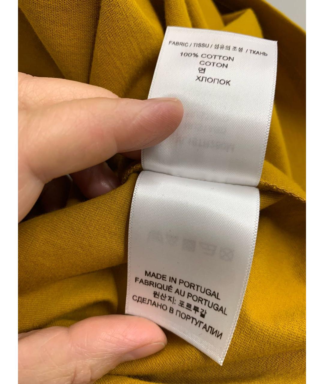 VETEMENTS Горчичная хлопковая футболка, фото 7
