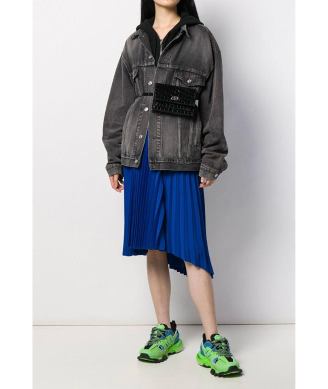 BALENCIAGA Черная кожаная поясная сумка, фото 4