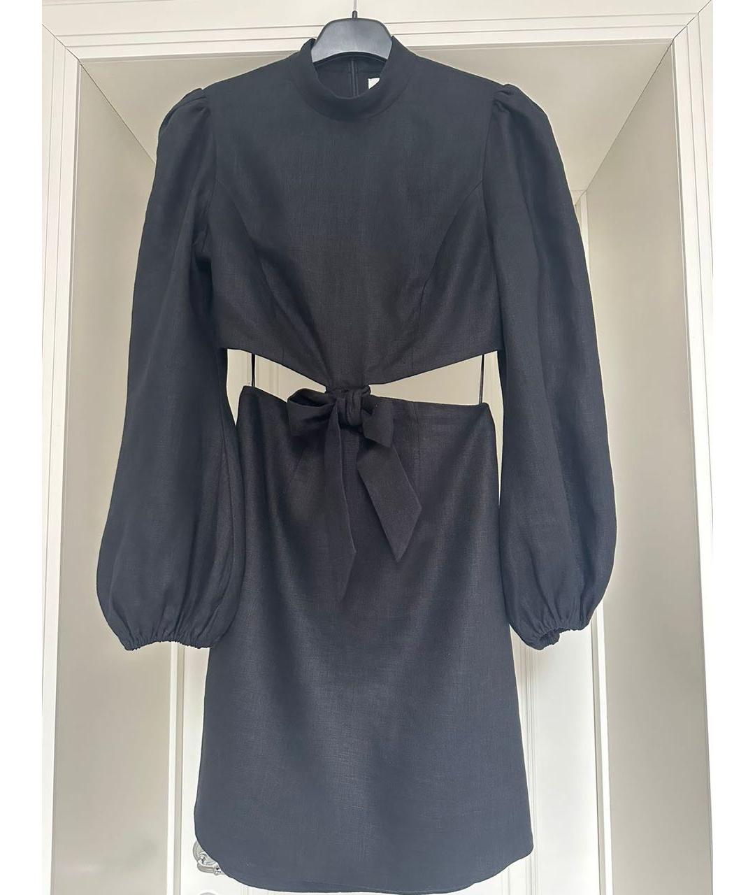 ZIMMERMANN Черное льняное коктейльное платье, фото 3