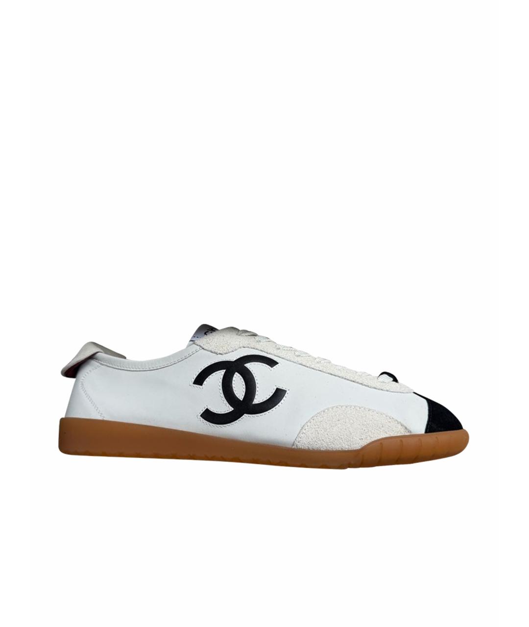 CHANEL Белые кожаные кроссовки, фото 6