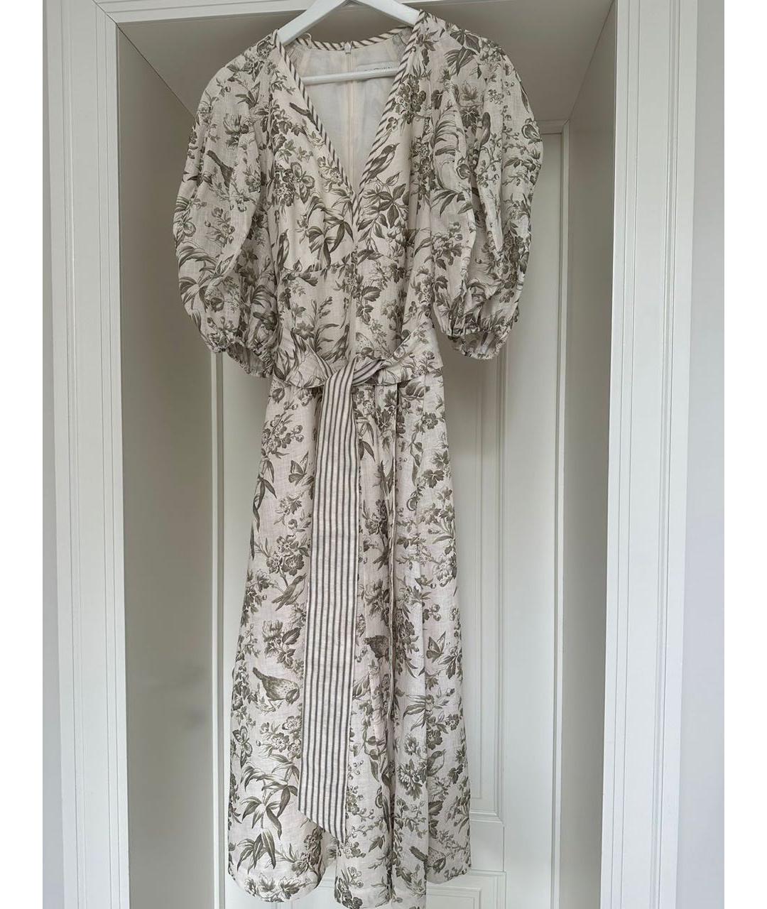 ZIMMERMANN Белое льняное повседневное платье, фото 2