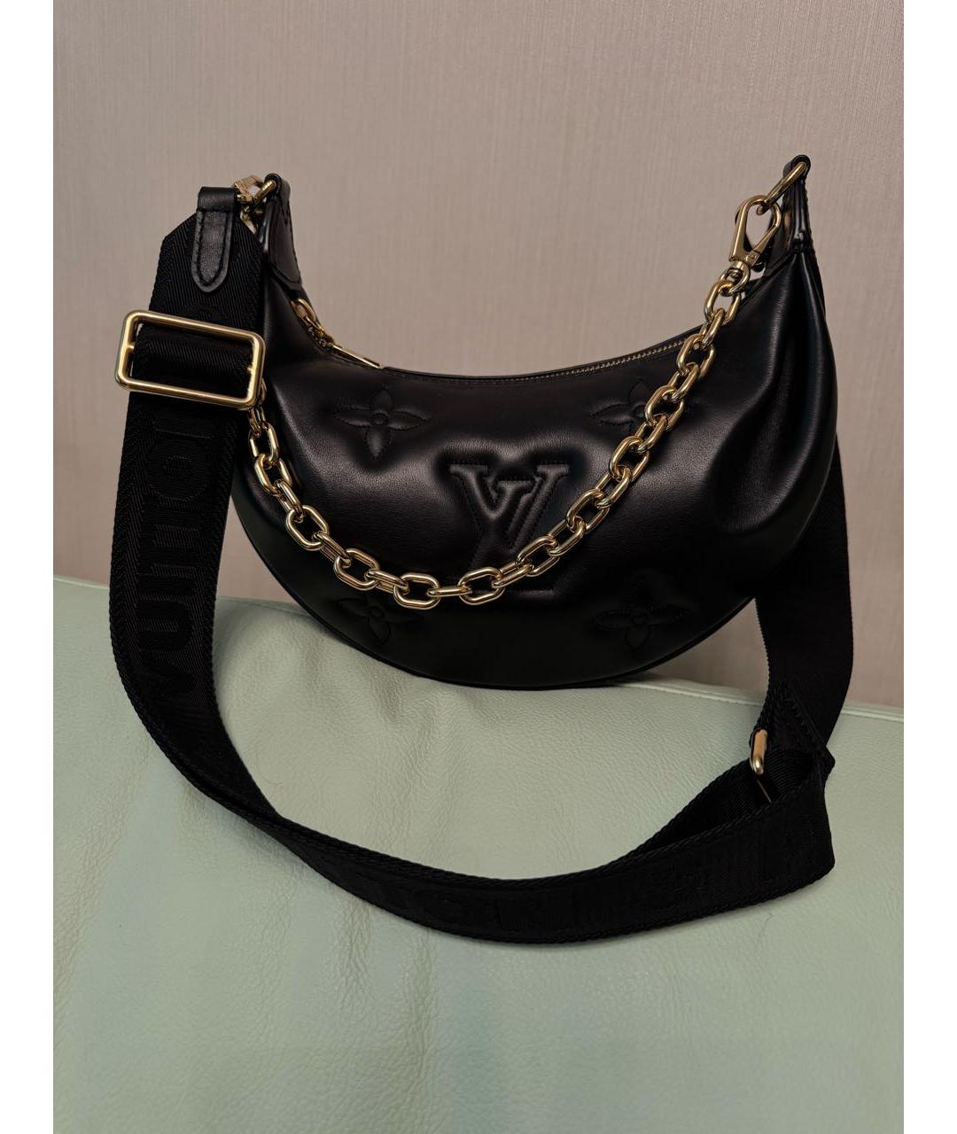 LOUIS VUITTON Черная кожаная сумка через плечо, фото 2