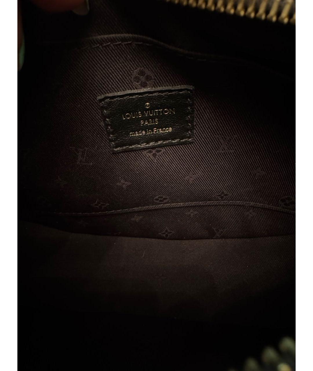 LOUIS VUITTON Черная кожаная сумка через плечо, фото 5