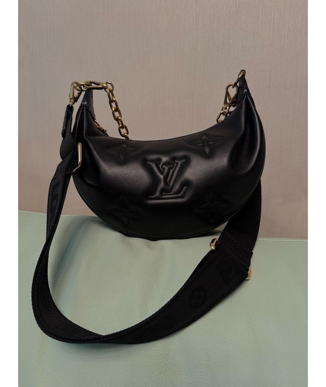 LOUIS VUITTON Черная кожаная сумка через плечо, фото 3