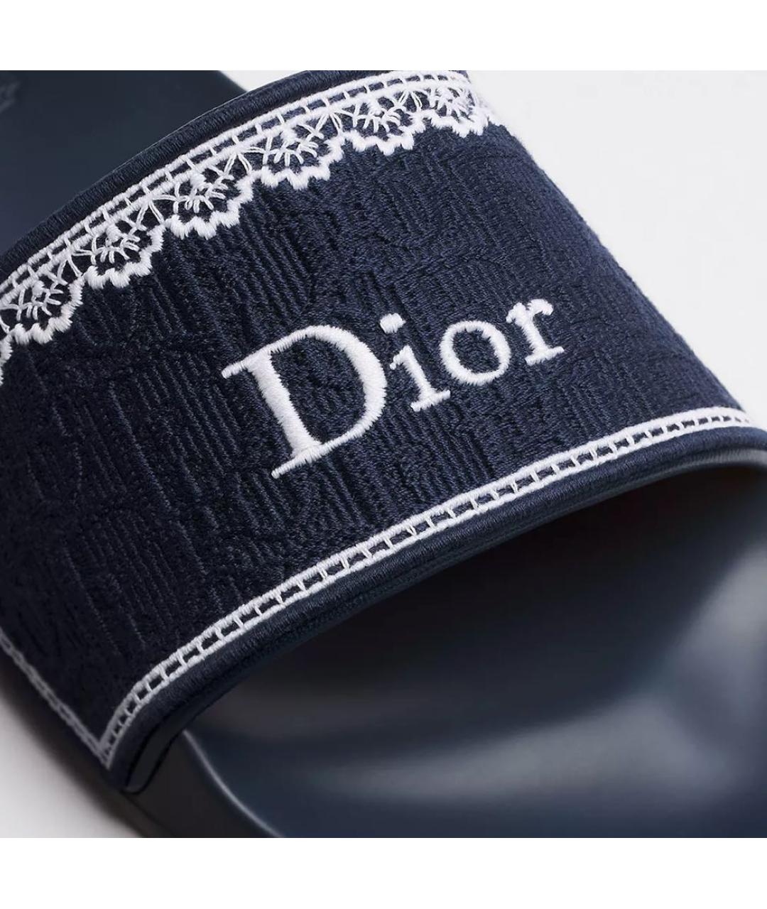 CHRISTIAN DIOR Синие мюли, фото 3