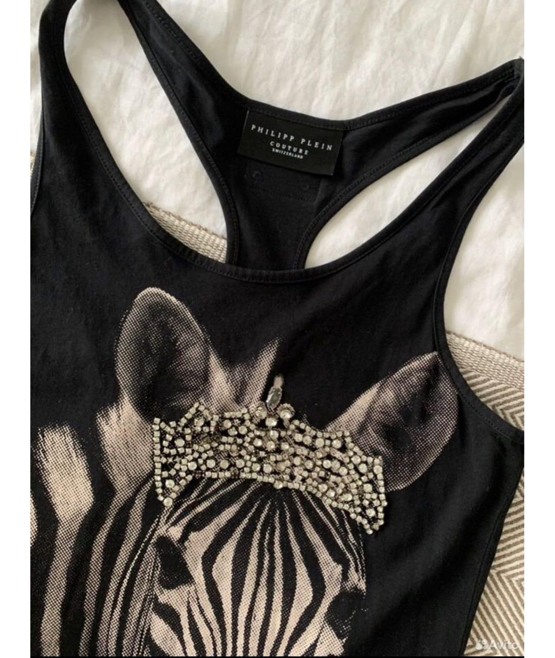 PHILIPP PLEIN Черный хлопковый сарафан, фото 6