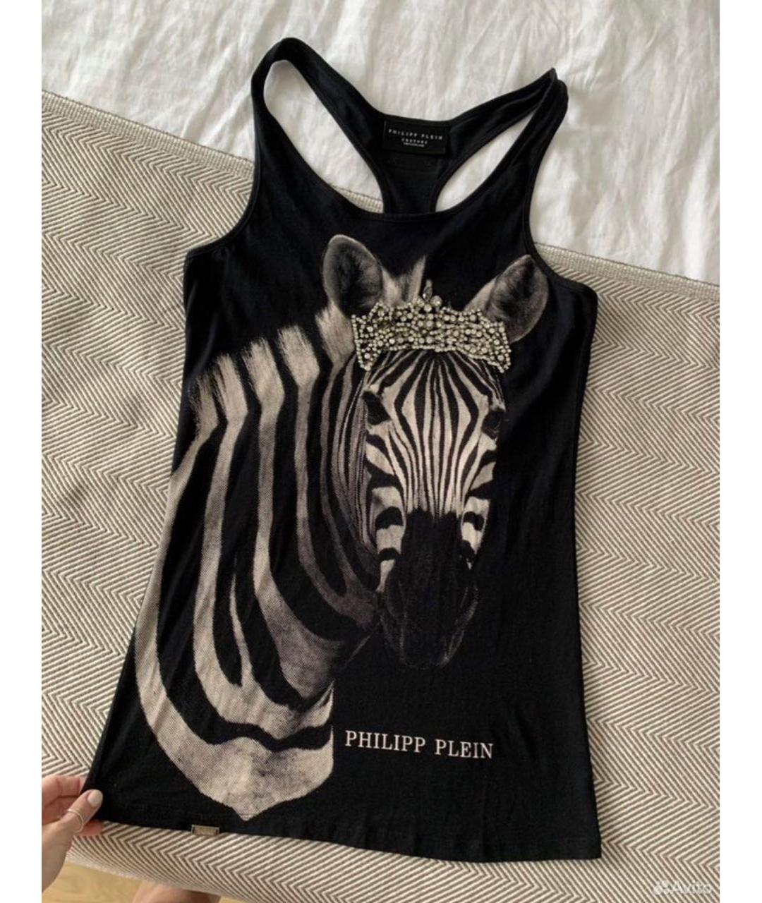 PHILIPP PLEIN Черный хлопковый сарафан, фото 7