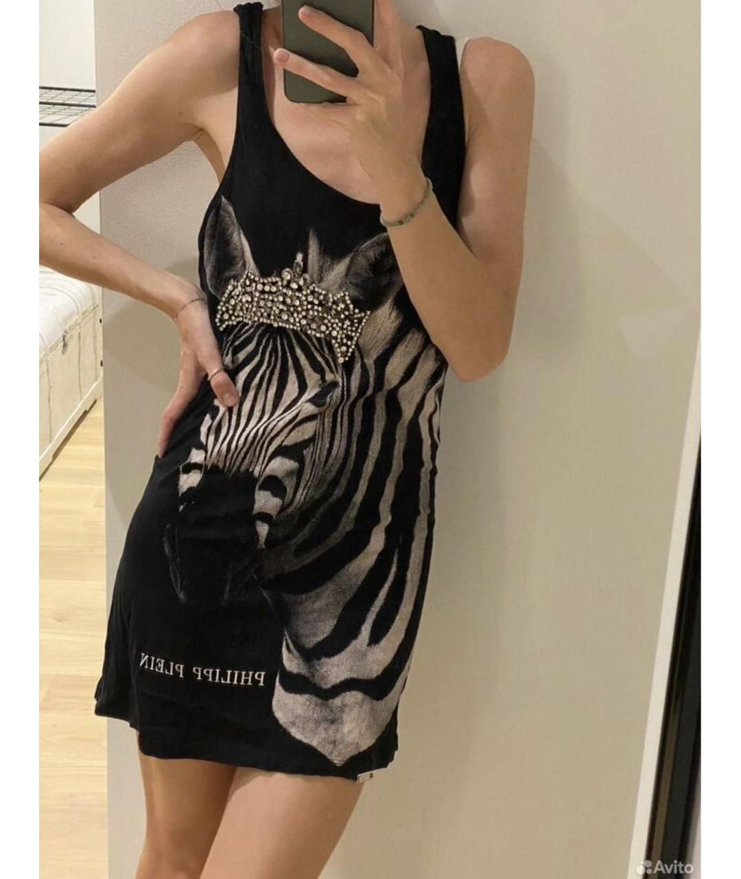 PHILIPP PLEIN Черный хлопковый сарафан, фото 5